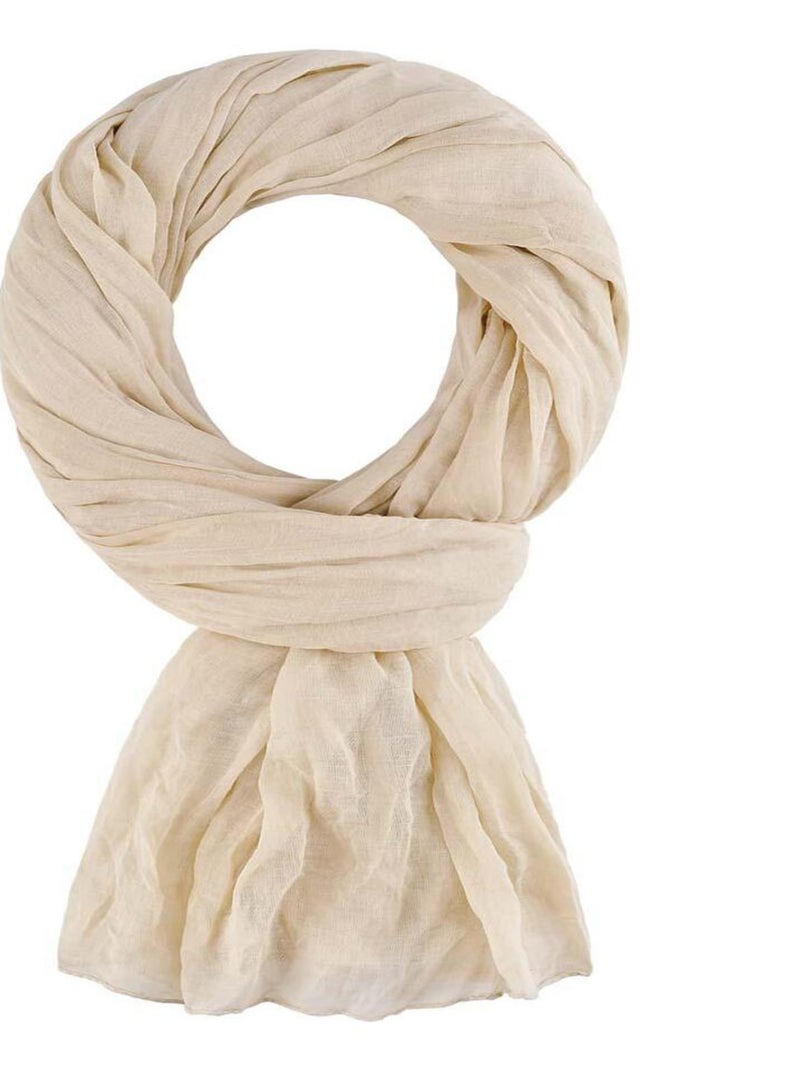 Chèche coton Uni Beige - Kiabi