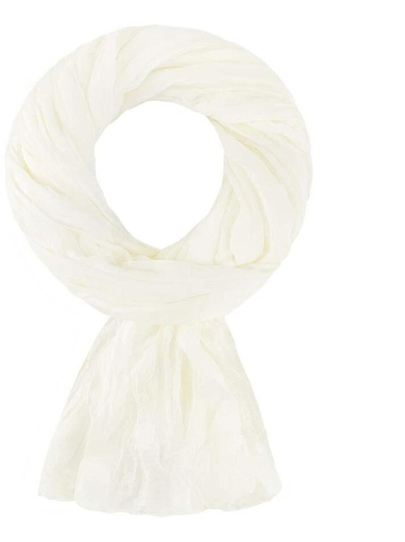 Chèche coton Uni Blanc cassé - Kiabi