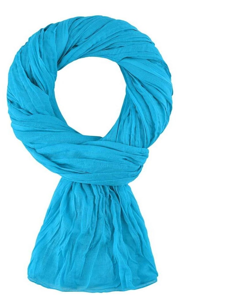 Chèche coton Uni Bleu turquoise - Kiabi