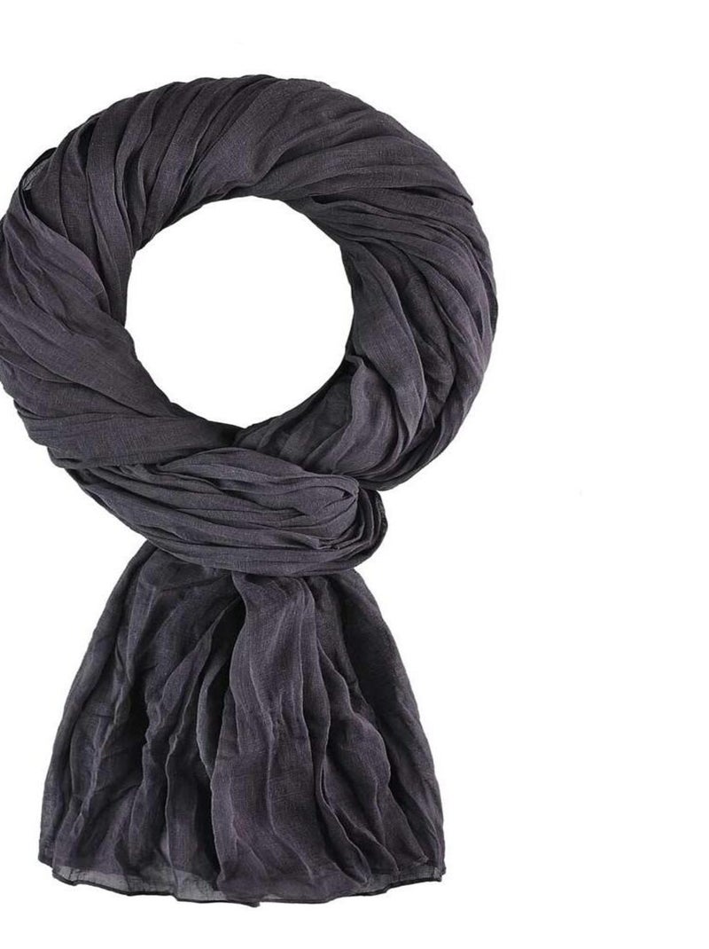 Chèche coton Uni gris anthracite - Kiabi