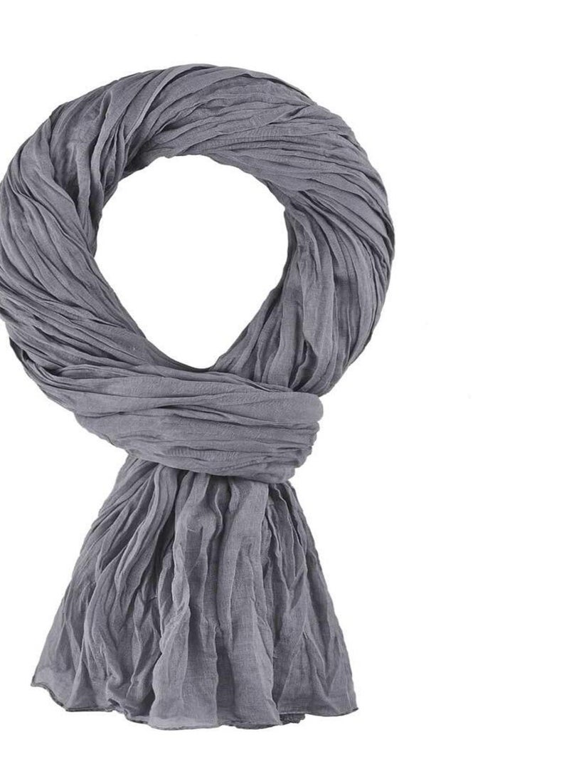 Chèche coton Uni Gris - Kiabi