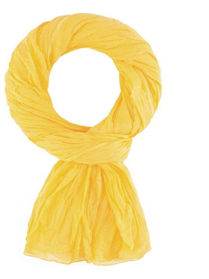 Chèche coton Uni Jaune - Kiabi