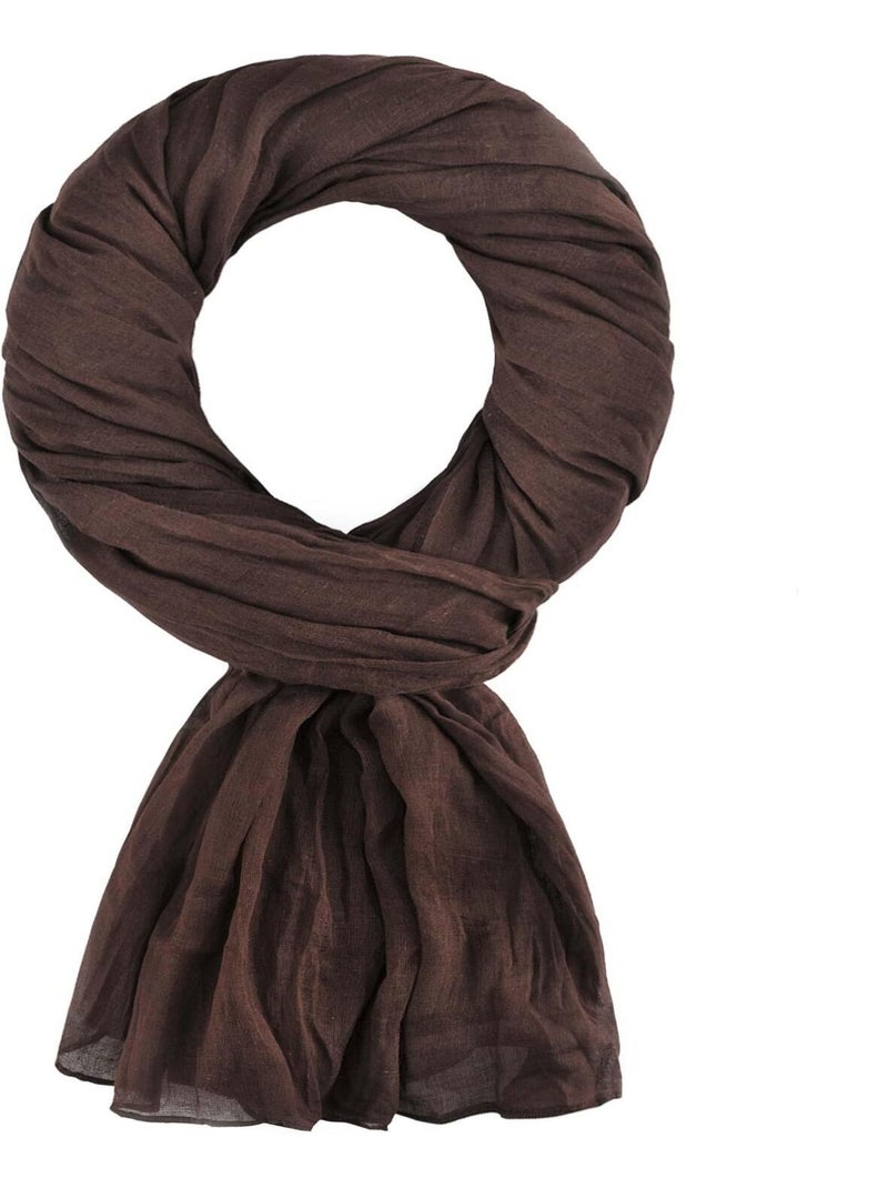 Chèche coton Uni Marron chocolat - Kiabi