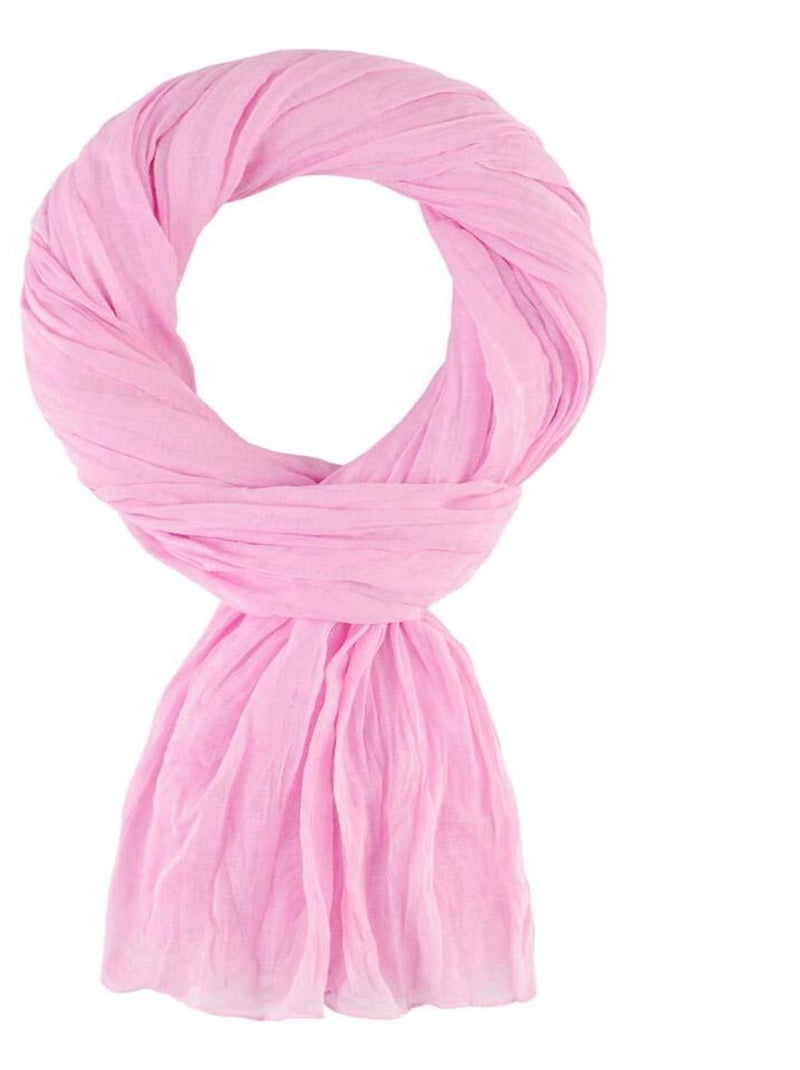 Chèche coton Uni Rose - Kiabi