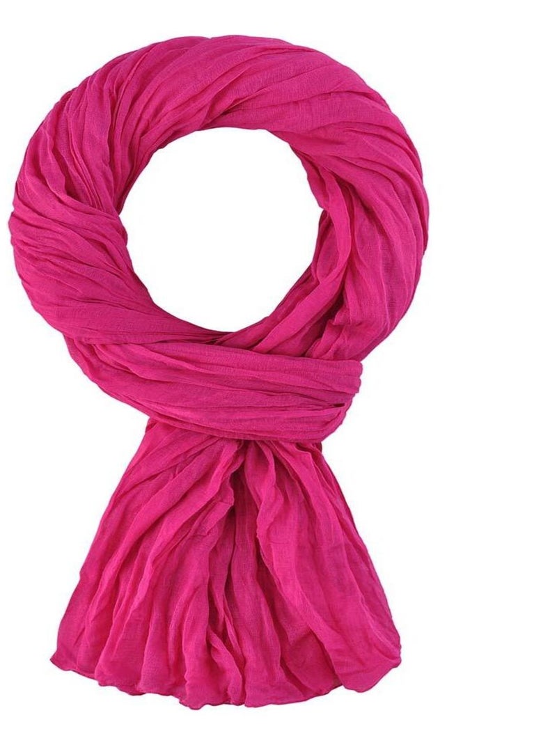 Chèche coton Uni Rose fushia - Kiabi