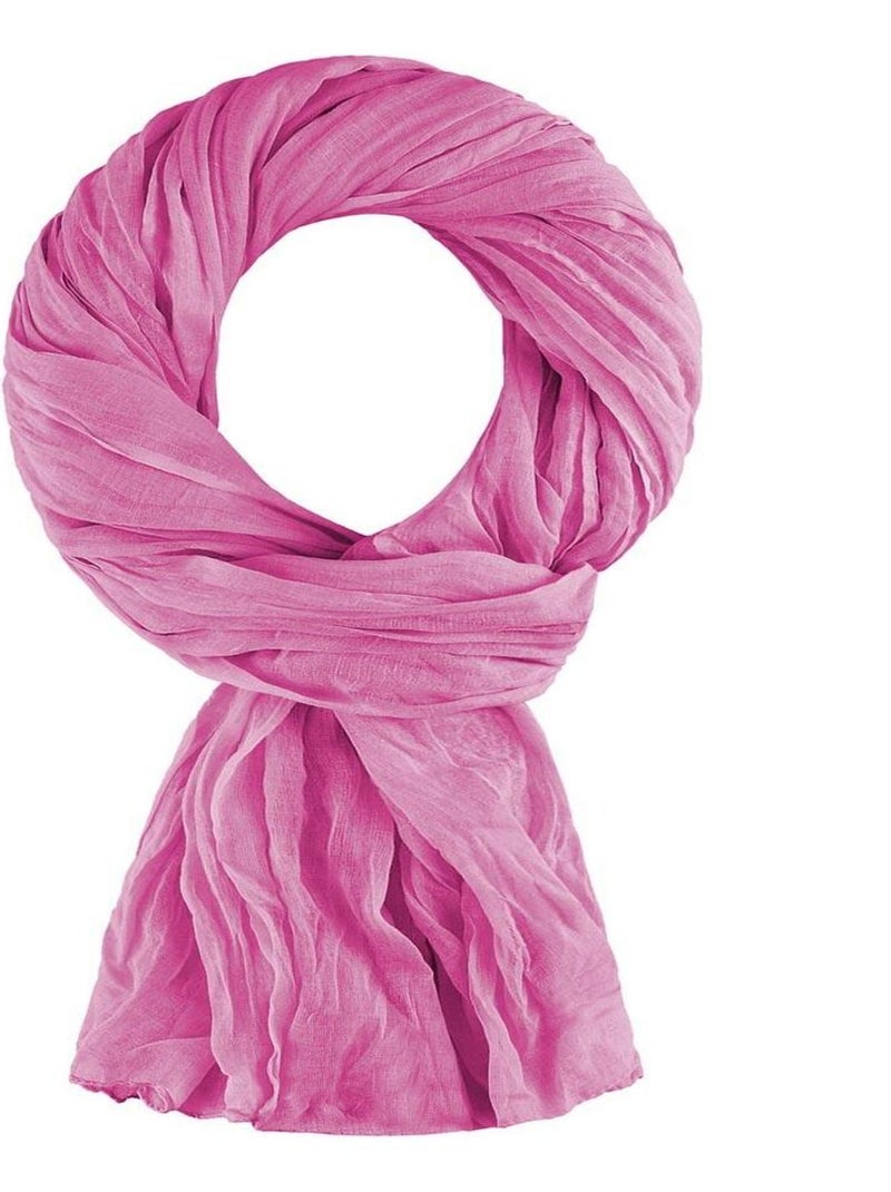 Chèche coton Uni Rose parme - Kiabi