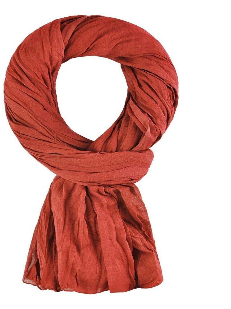 Chèche coton Uni Rouge carmin - Kiabi