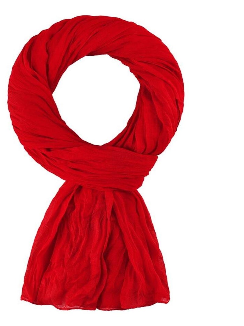 Chèche coton Uni Rouge coquelicot - Kiabi