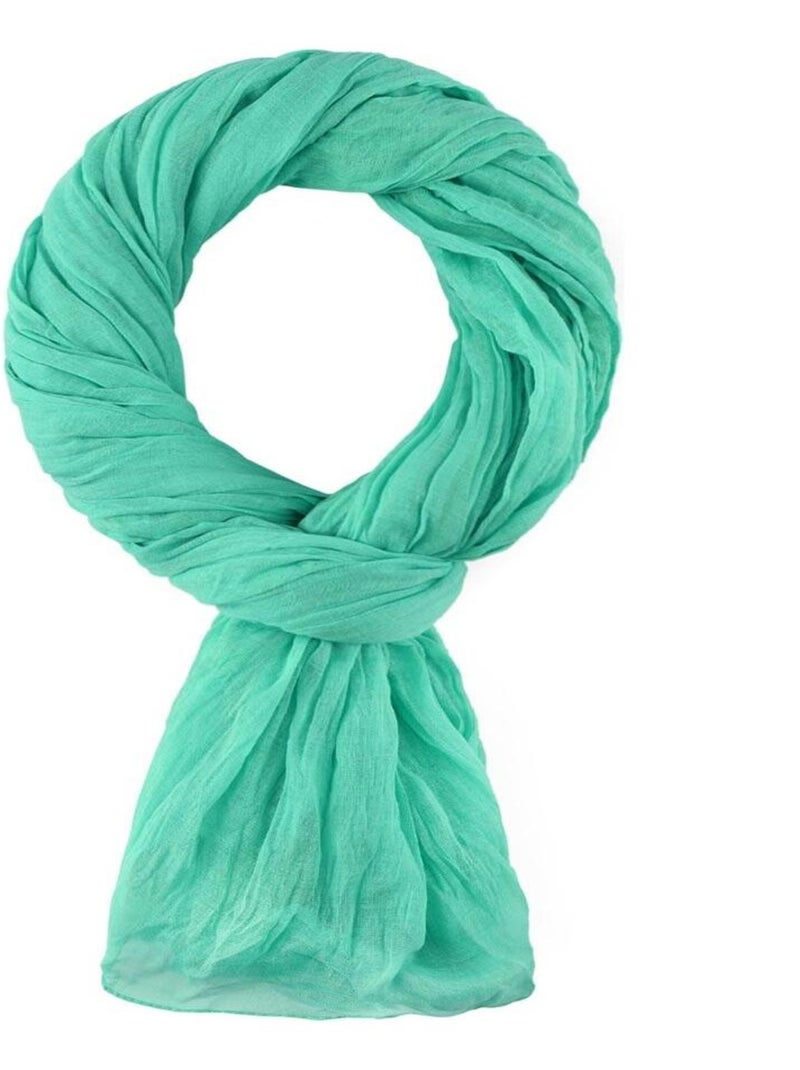 Chèche coton Uni Vert jade - Kiabi