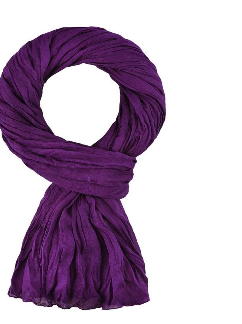 Chèche coton Uni Violet foncé - Kiabi