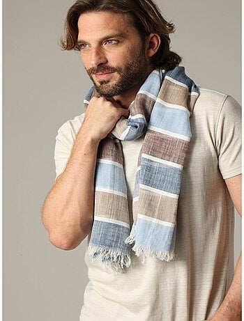 Chèche en polyester tricolore avec rayures épaisses pour printemps/été 'Deeluxe'