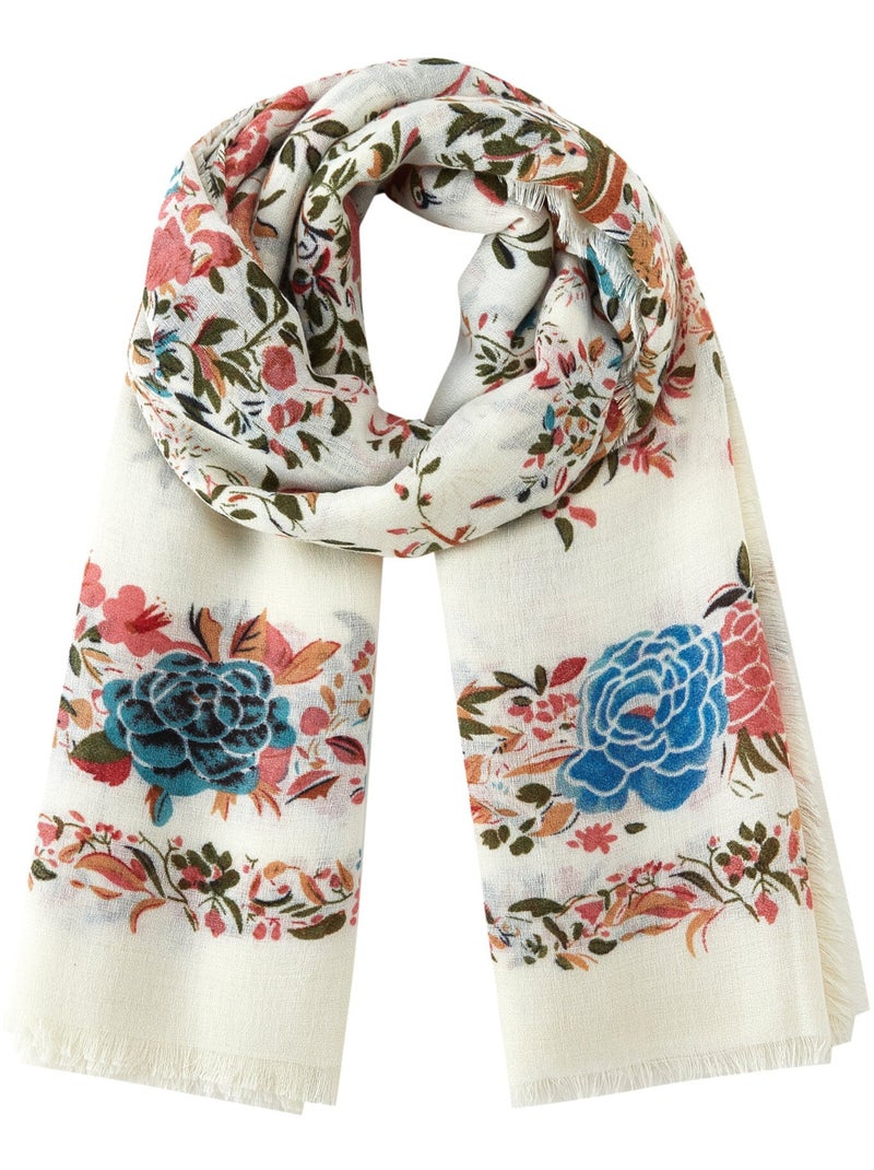 Chèche Flowers Blanc - Kiabi