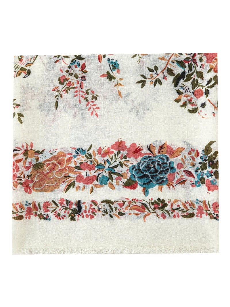 Chèche Flowers Blanc - Kiabi