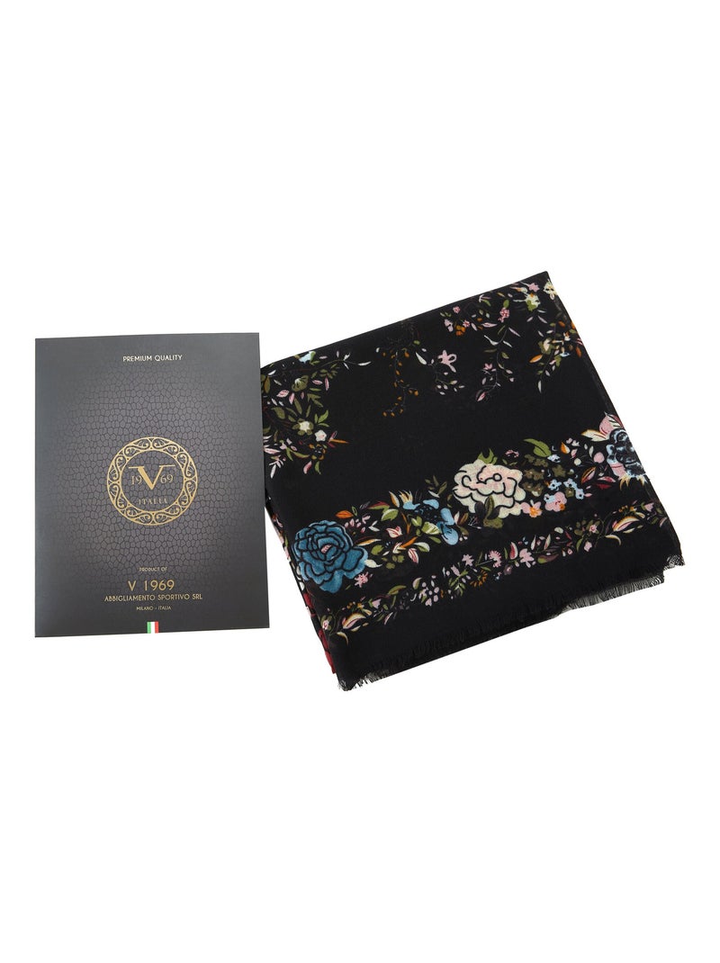 Chèche Flowers Noir - Kiabi