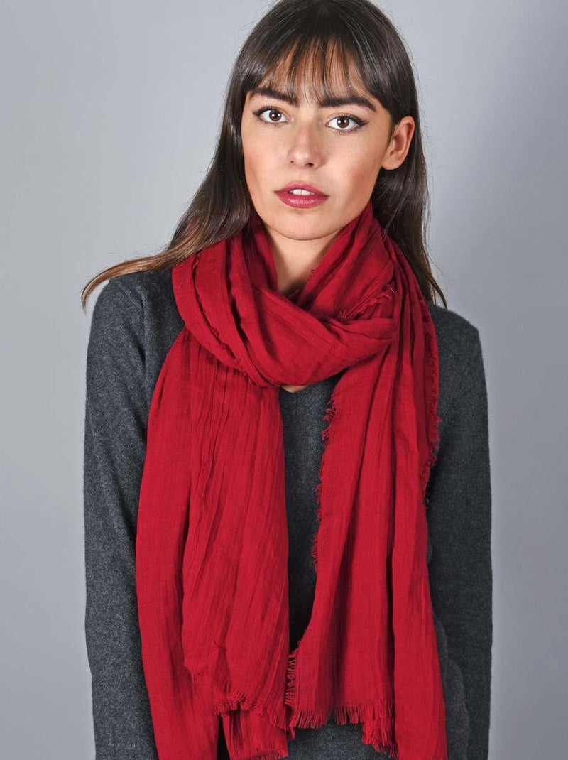 Chèche Froissé Touch Rouge cerise - Kiabi