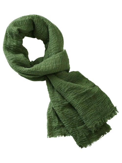 Cheche froissé uni écharpe foulard 160 X 90 cm - Kiabi
