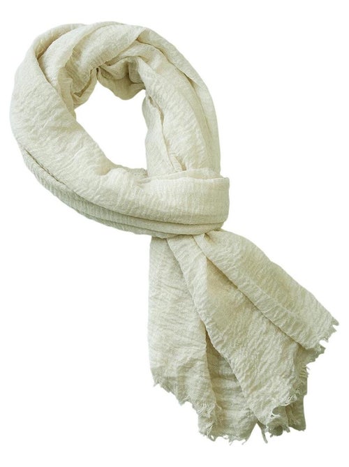 Cheche froissé uni écharpe foulard 180 X 90 cm - Kiabi