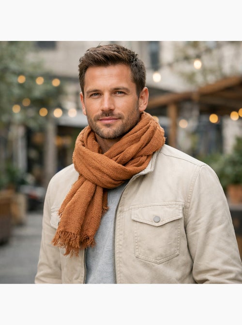 Cheche froissé uni écharpe foulard 180 X 90 cm - Kiabi