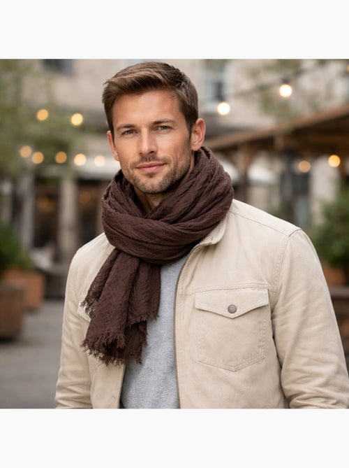Cheche froissé uni écharpe foulard 180 X 90 cm - Kiabi
