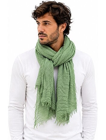 Cheche froissé uni écharpe foulard 180 X 90 cm