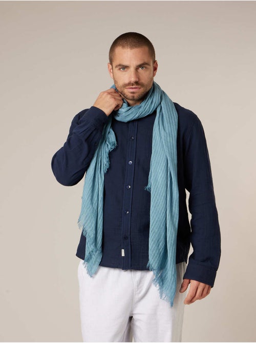 Chèche homme à fines rayures en coton mélangé 'Deeluxe' - Kiabi