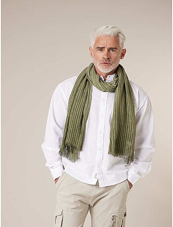 Chèche homme à fines rayures en coton mélangé 'Deeluxe'