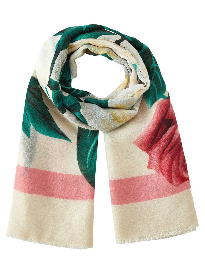 Chèche Roses Blanc - Kiabi