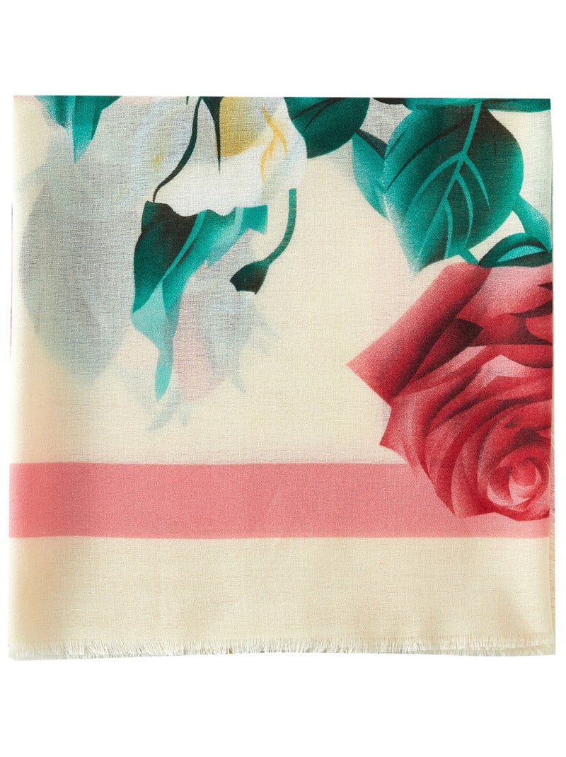 Chèche Roses Blanc - Kiabi