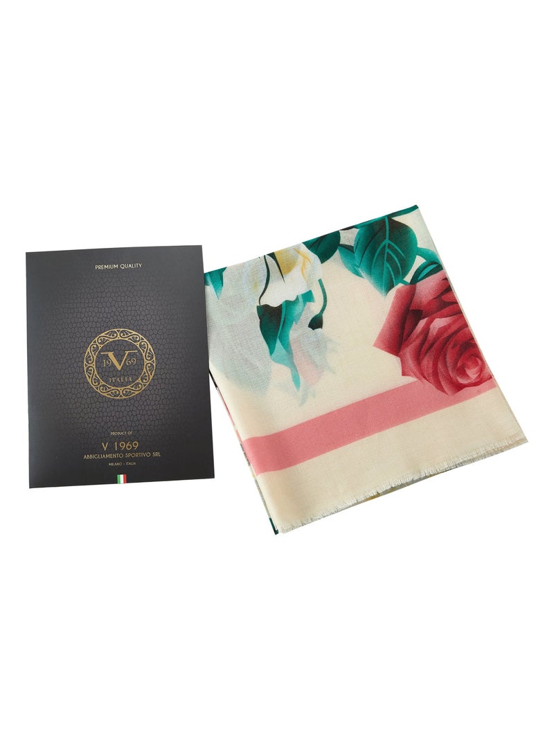 Chèche Roses Blanc - Kiabi