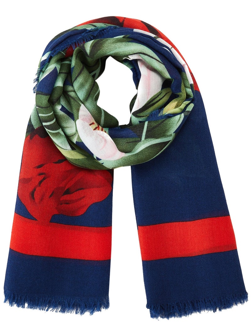 Chèche Roses Bleu - Kiabi