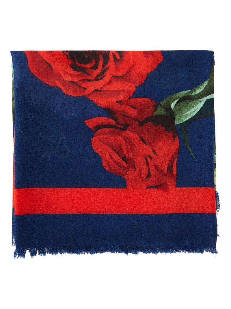 Chèche Roses Bleu - Kiabi