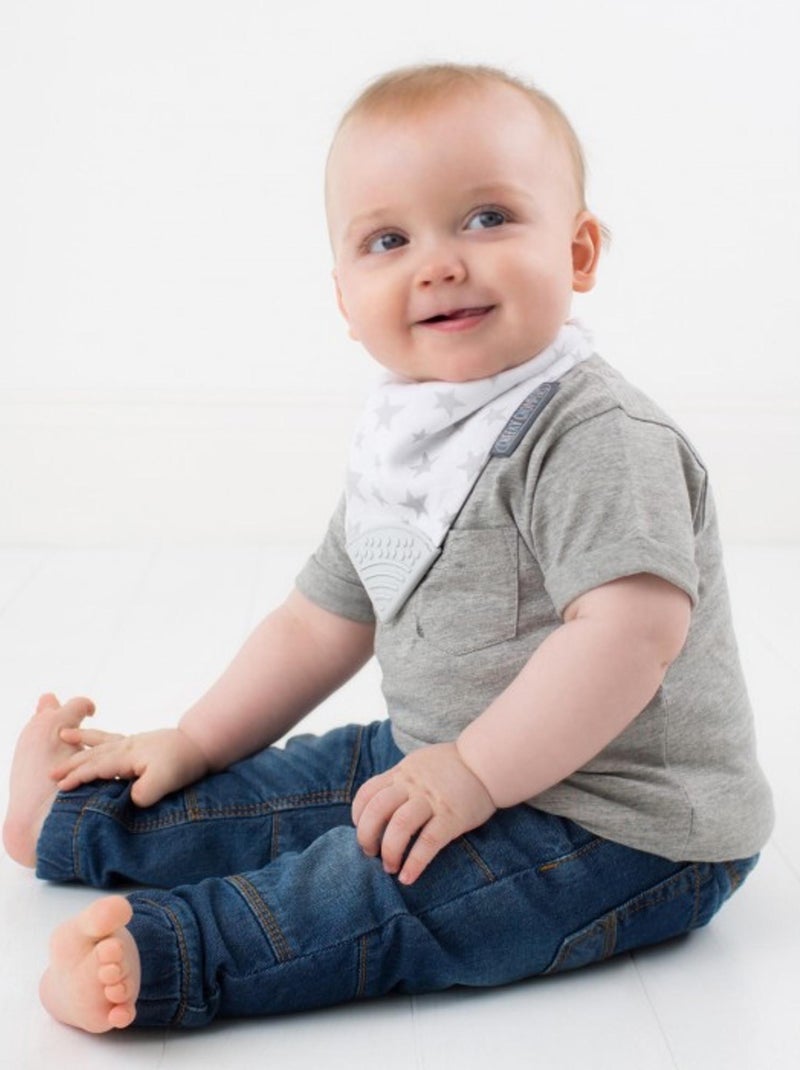 Cheeky Chompers | Bavoir bandana avec embout de dentition STELLA Blanc - Kiabi