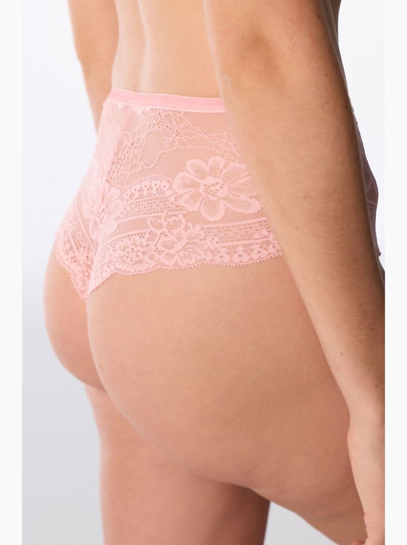 Cheeky hipster en dentelle penti Rose dragée - Kiabi