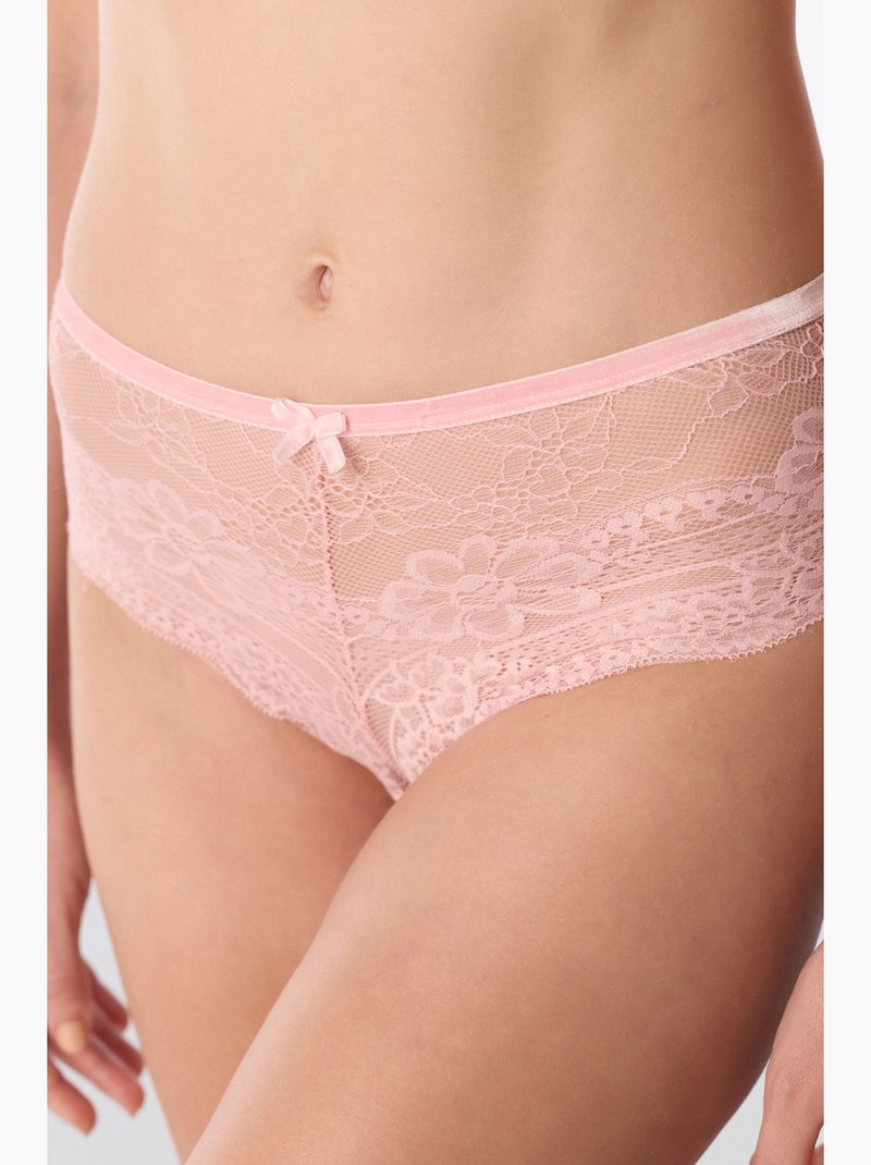 Cheeky hipster en dentelle penti Rose dragée - Kiabi