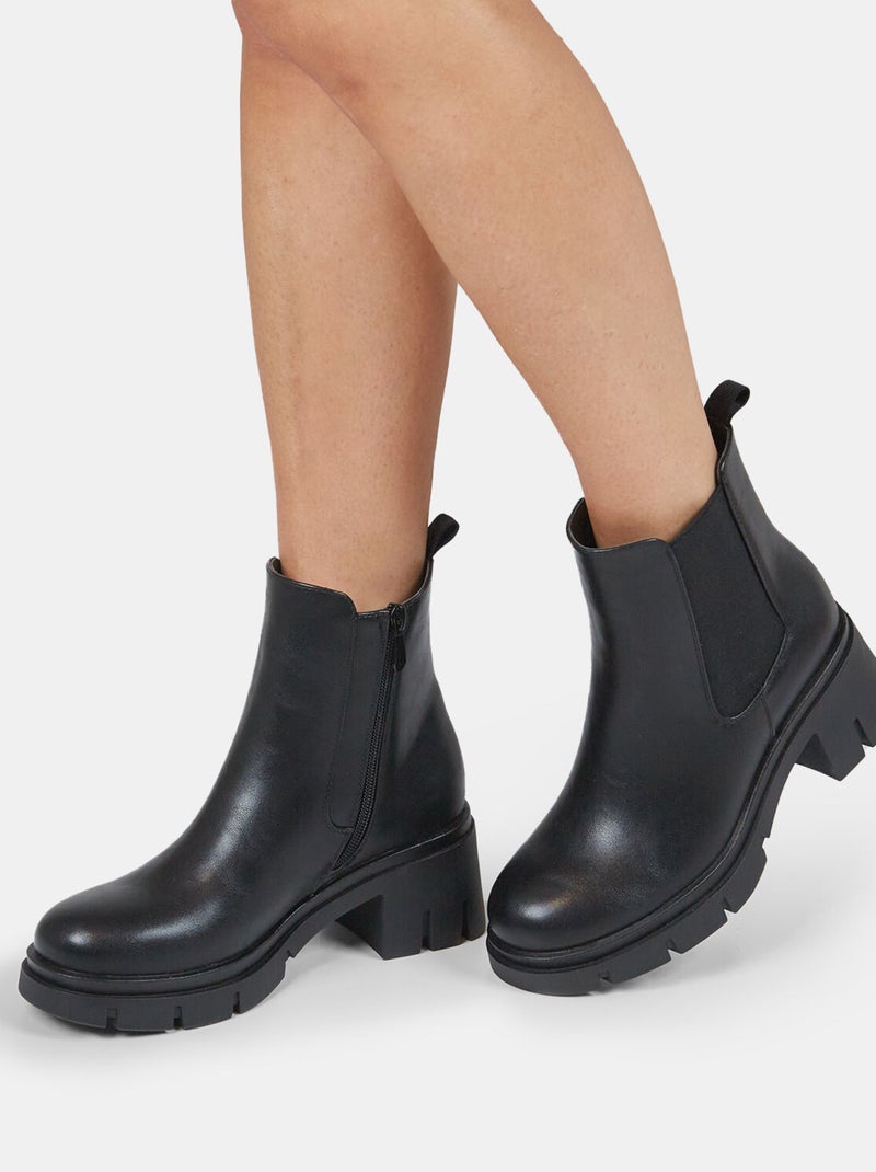 Chelsea boots avec talon midi BATA Noir - Kiabi
