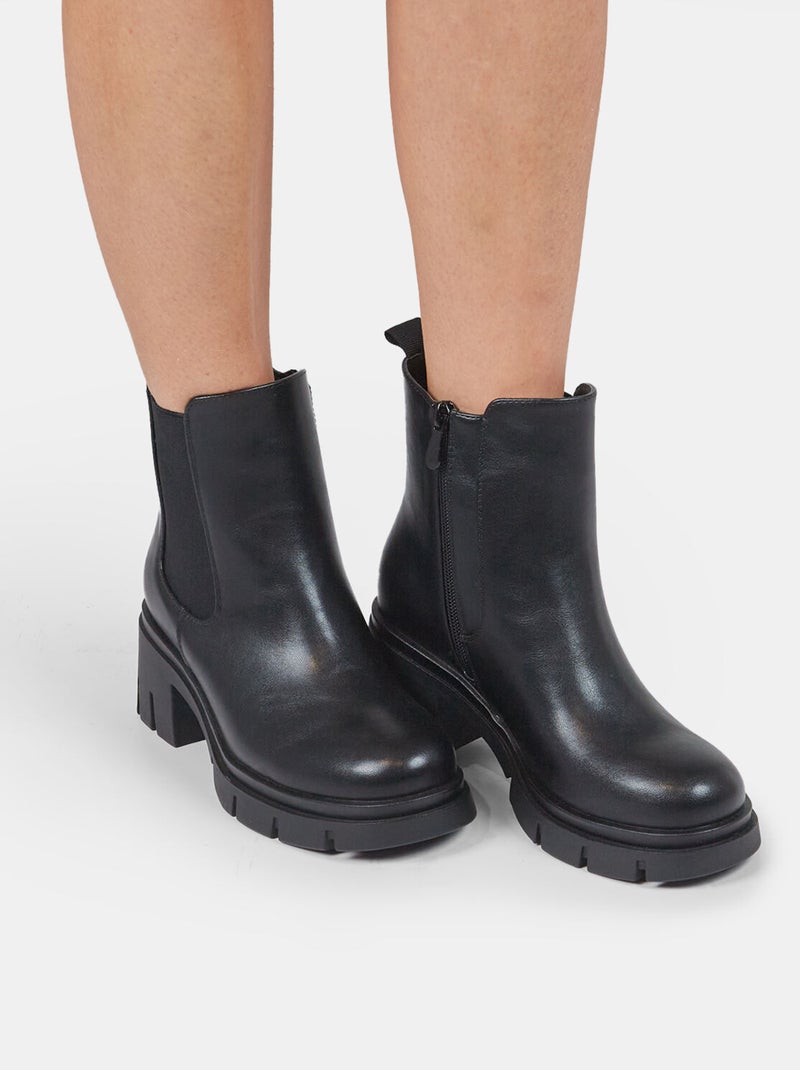 Chelsea boots avec talon midi BATA Noir - Kiabi