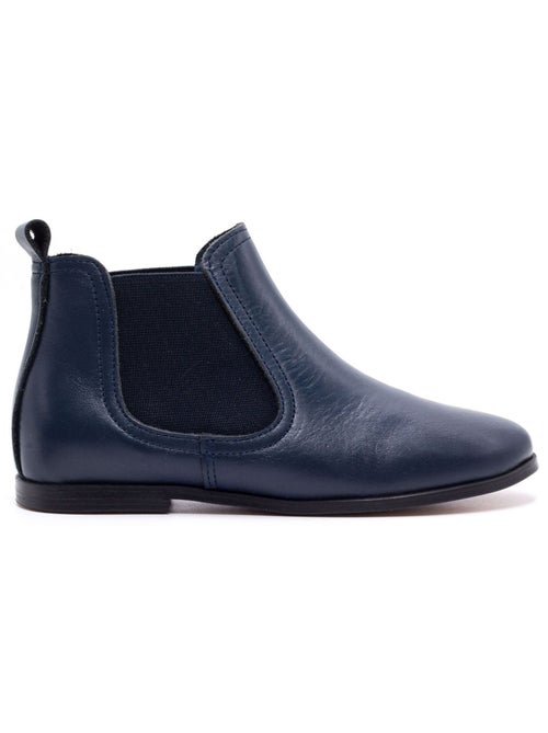 Chelsea Boots Cuir Bleu Marine - Boni Gildas - Kiabi