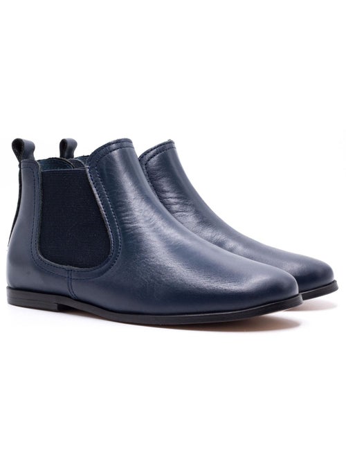 Chelsea Boots Cuir Bleu Marine - Boni Gildas - Kiabi