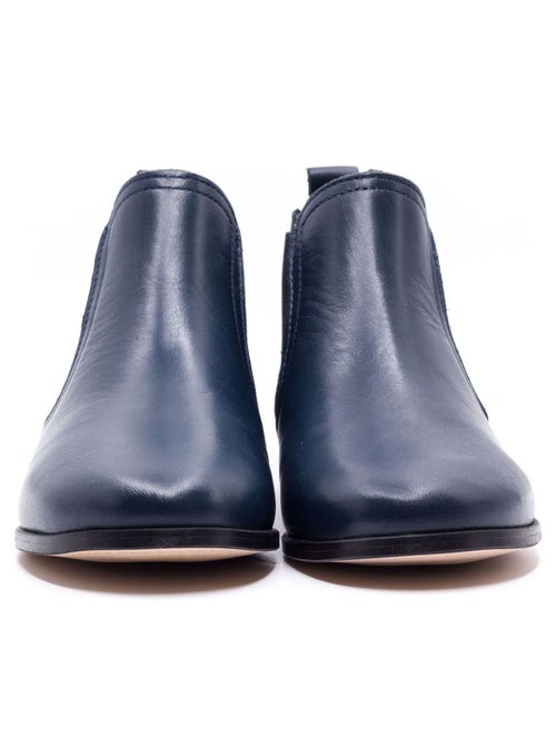 Chelsea Boots Cuir Bleu Marine - Boni Gildas - Kiabi