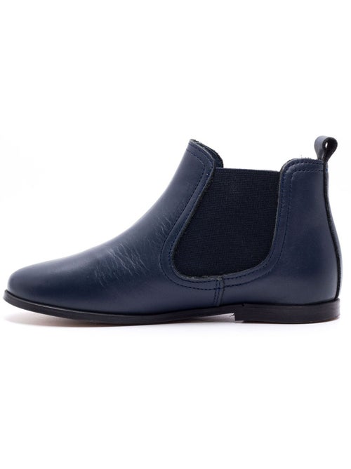 Chelsea Boots Cuir Bleu Marine - Boni Gildas - Kiabi