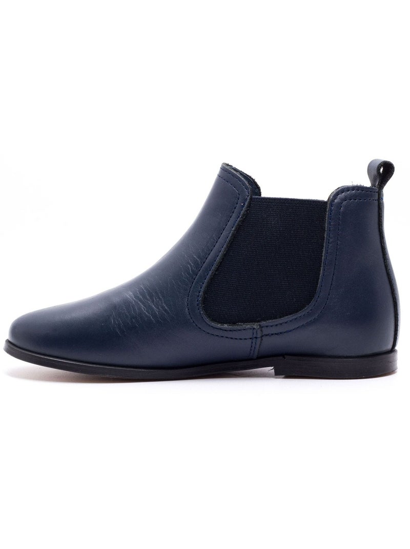 Chelsea Boots Cuir Bleu Marine - Boni Gildas Bleu marine - Kiabi