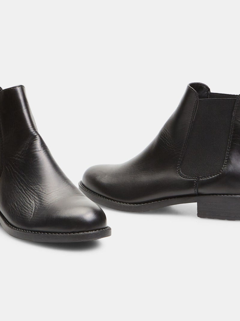 Chelsea boots en cuir BATA Noir - Kiabi