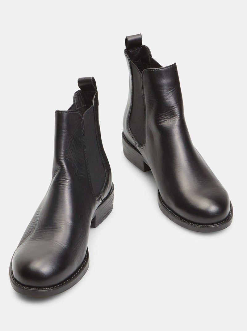 Chelsea boots en cuir BATA Noir - Kiabi
