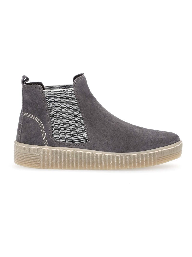 Chelsea Boots  en velours Gabor Gris Gris - Kiabi