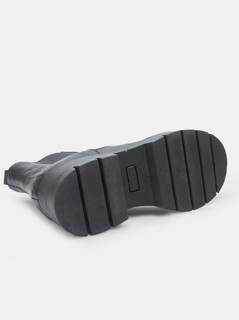 Chelsea en cuir avec semelle chunky BATA Noir - Kiabi