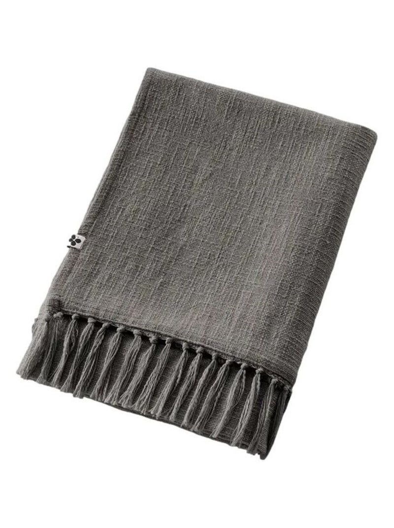 Chemin de lit & Edredon - L'effet papillon - 100% Coton Bleu ardoise - Kiabi