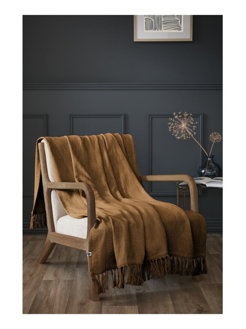 Chemin de lit & Edredon - L'effet papillon - 100% Coton Gris taupe - Kiabi