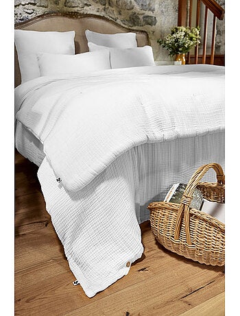 Chemin de lit & Edredon - L'effet papillon - 100% Quadruple gaze de coton 220 gr/m²