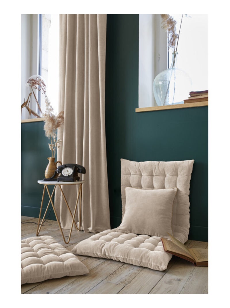 Chemin de lit & Edredon - L'effet papillon - 100% Velours de coton Gris taupe - Kiabi