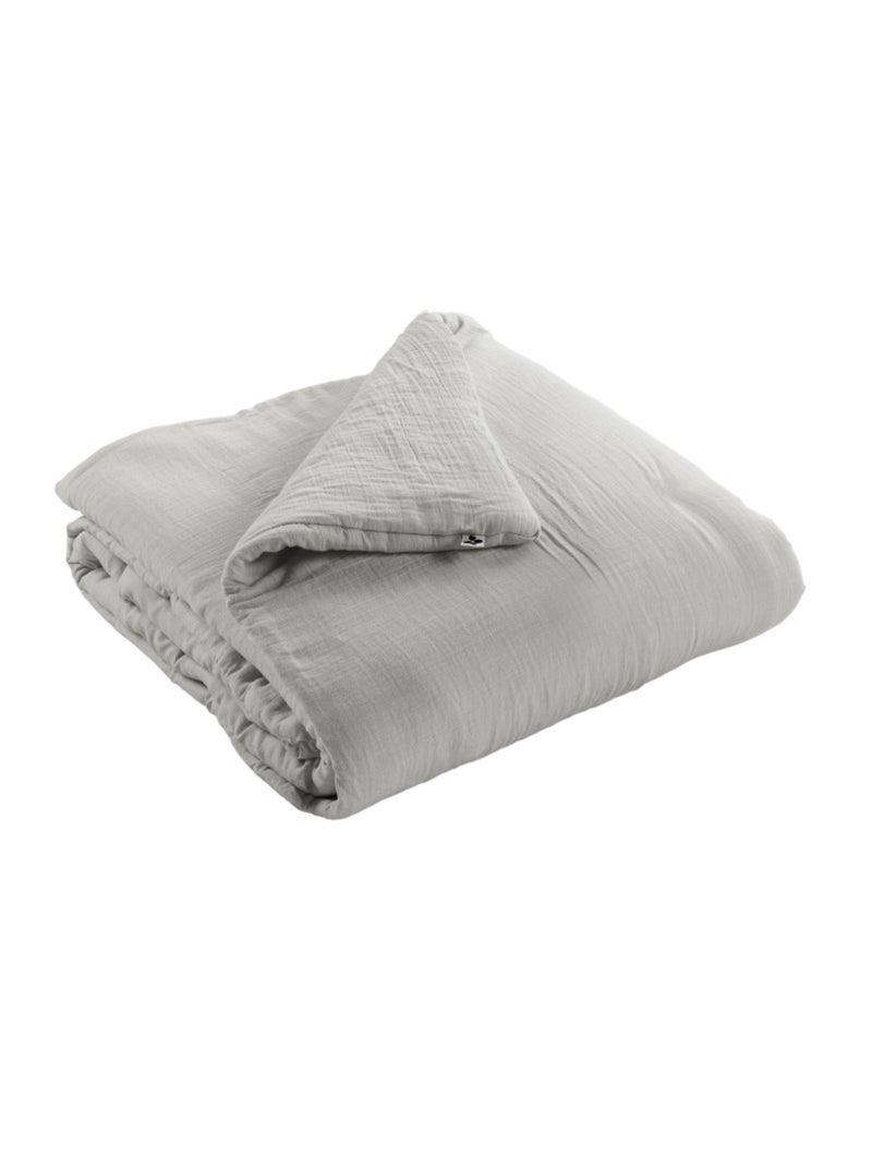 Chemin de lit & Edredon - L'effet papillon - Coton Blanc cassé - Kiabi